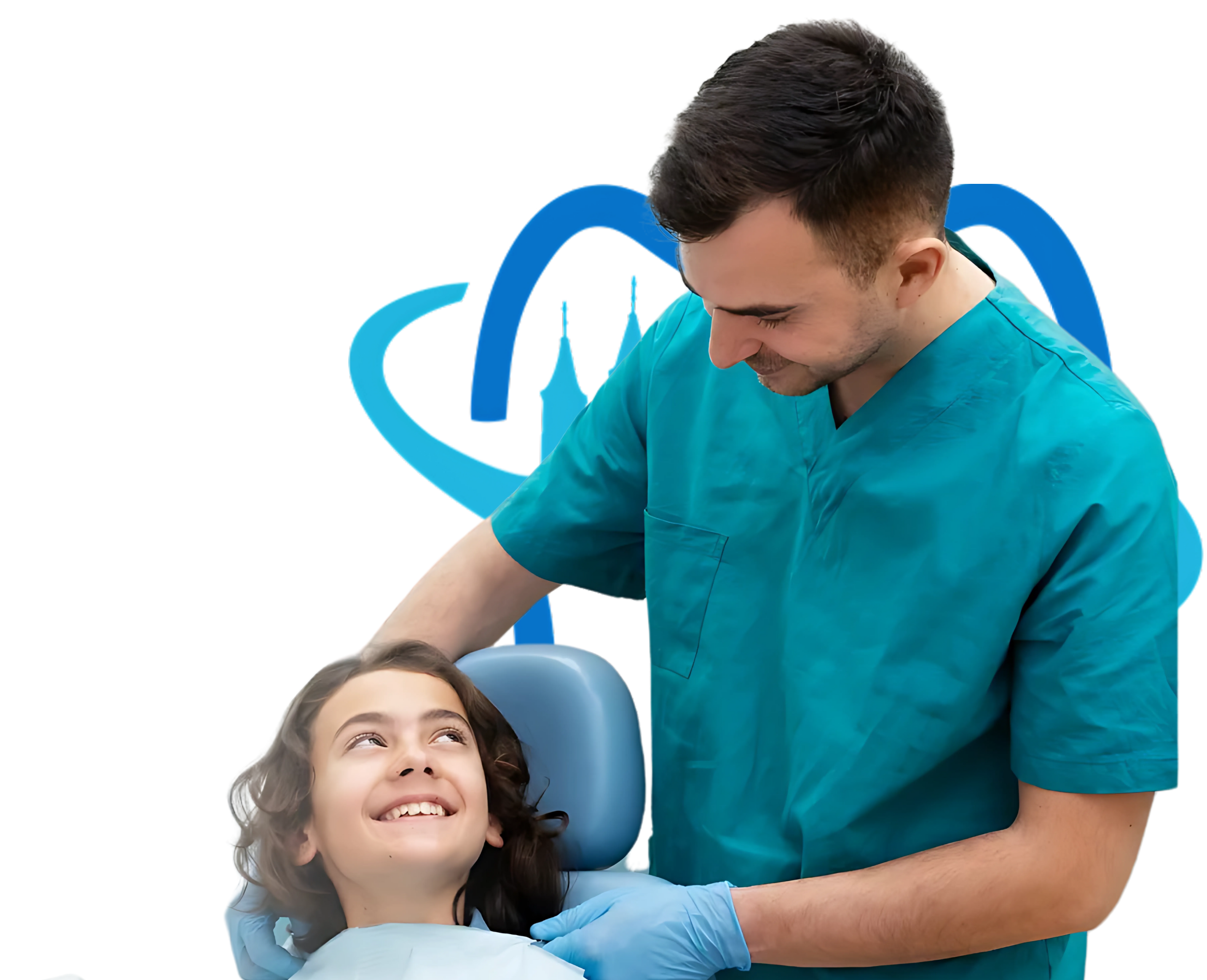 Young child smiling in a dental chair during pediatric dental visit
